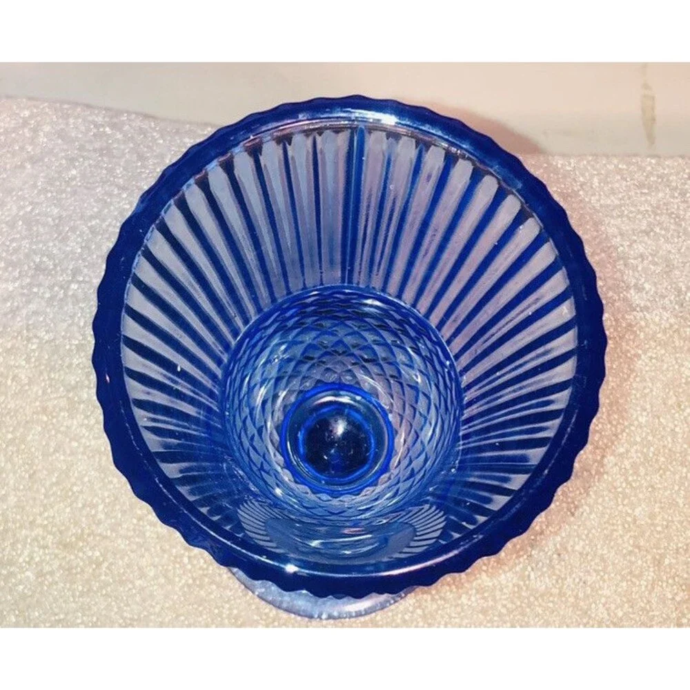 Vintage Avon Fostoria Blue Martha Washington Goblet Cobalt Blue